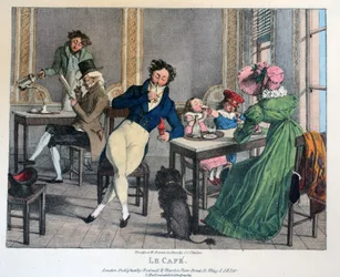 Le Cafe, uitgegeven door Rodwell en Martin, 1820